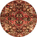 Machine Washable Persian Orange Traditional Area Rugs, wshtr1272org