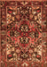 Serging Thickness of Machine Washable Persian Orange Traditional Area Rugs, wshtr1272org