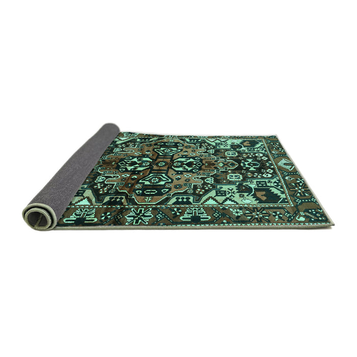 Sideview of Persian Turquoise Traditional Rug, tr1272turq