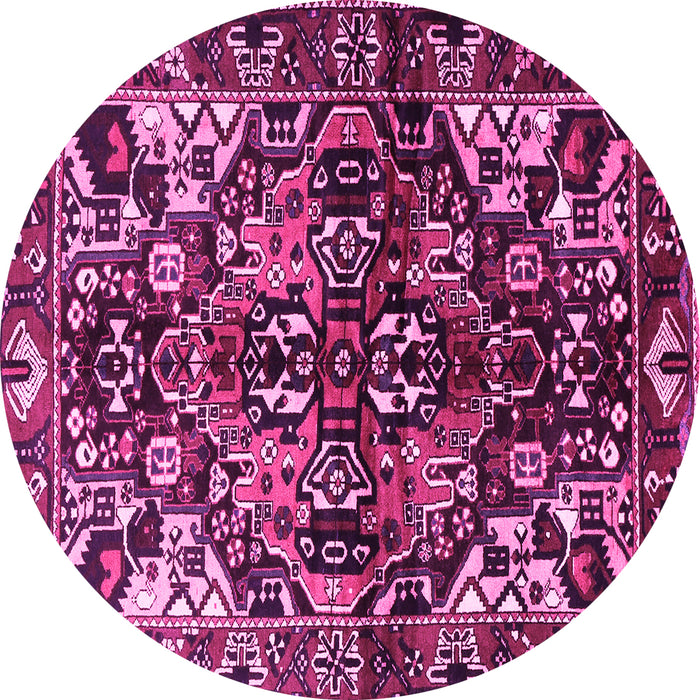 Round Persian Pink Traditional Rug, tr1272pnk