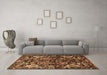 Machine Washable Persian Brown Traditional Rug in a Living Room,, wshtr1272brn