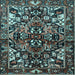 Square Persian Light Blue Traditional Rug, tr1272lblu