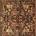 Square Persian Brown Traditional Rug, tr1272brn