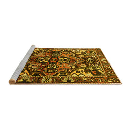 Sideview of Machine Washable Persian Yellow Traditional Rug, wshtr1272yw
