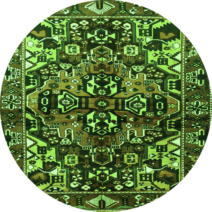 Square Persian Green Traditional Rug, tr1272grn