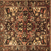 Square Machine Washable Persian Brown Traditional Rug, wshtr1272brn