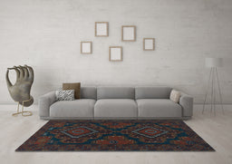 Machine Washable Persian Light Blue Traditional Rug in a Living Room, wshtr1273lblu