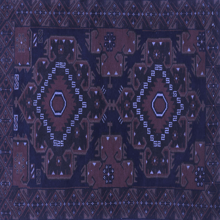 Square Machine Washable Persian Blue Traditional Rug, wshtr1273blu