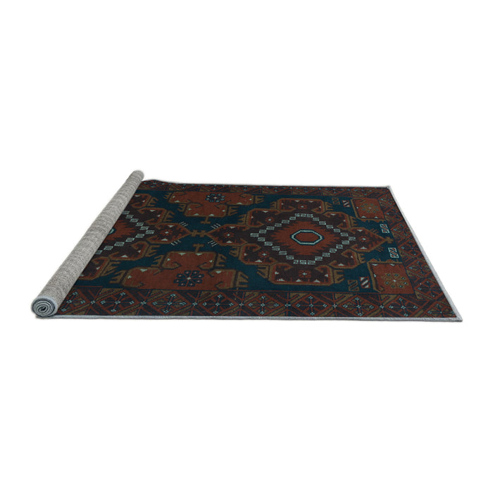 Sideview of Machine Washable Persian Light Blue Traditional Rug, wshtr1273lblu