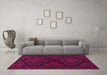 Machine Washable Persian Pink Traditional Rug in a Living Room, wshtr1273pnk