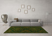 Machine Washable Persian Green Traditional Area Rugs in a Living Room,, wshtr1273grn