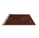 Sideview of Machine Washable Persian Brown Traditional Rug, wshtr1273brn