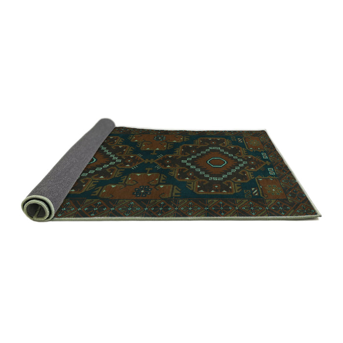 Sideview of Persian Turquoise Traditional Rug, tr1273turq