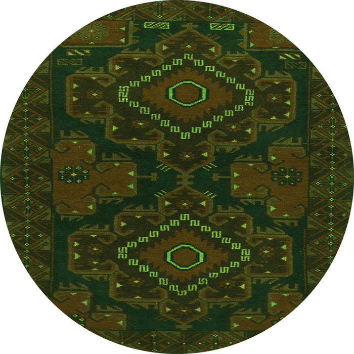 Square Persian Green Traditional Rug, tr1273grn