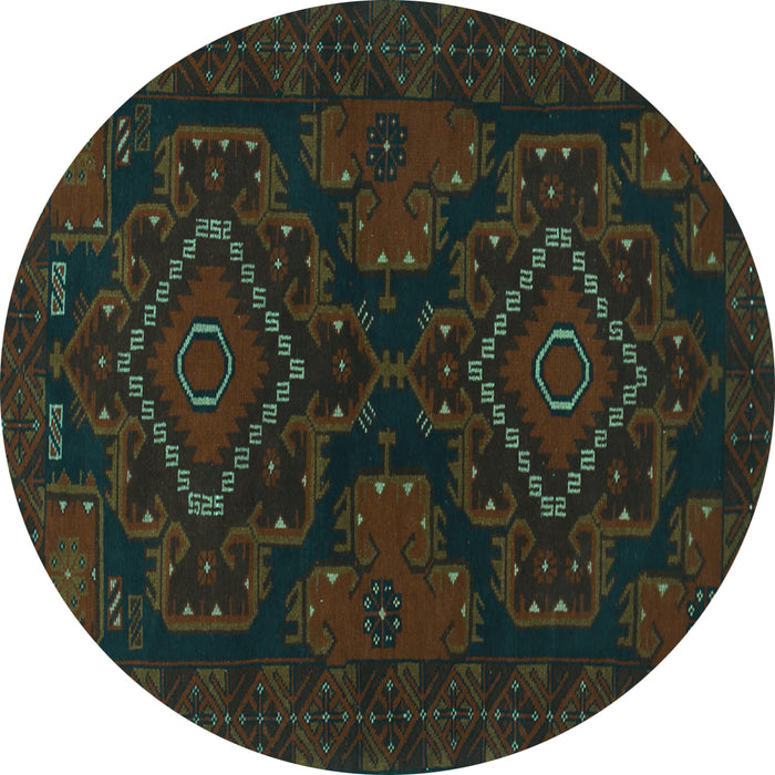 Round Machine Washable Persian Turquoise Traditional Area Rugs, wshtr1273turq