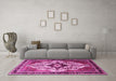 Machine Washable Persian Pink Traditional Rug in a Living Room, wshtr1274pnk