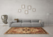 Machine Washable Persian Brown Traditional Rug in a Living Room,, wshtr1274brn