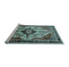 Sideview of Machine Washable Persian Light Blue Traditional Rug, wshtr1274lblu