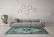 Machine Washable Persian Light Blue Traditional Rug in a Living Room, wshtr1274lblu