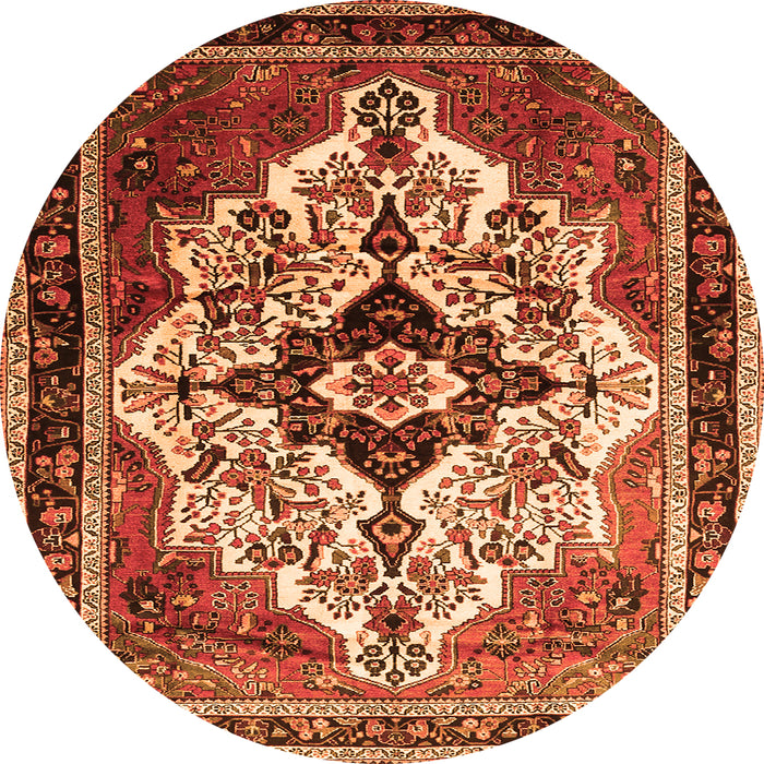 Square Persian Orange Traditional Rug, tr1274org