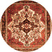 Square Persian Orange Traditional Rug, tr1274org
