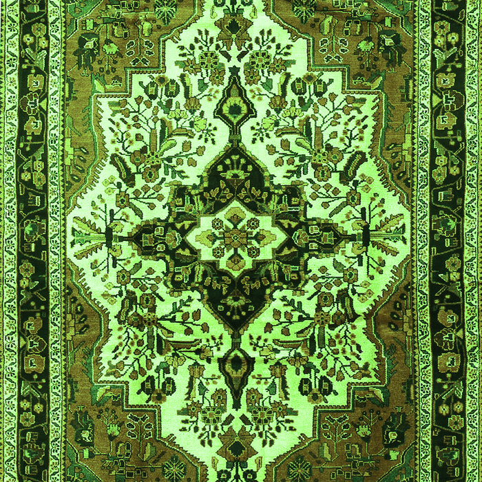 Serging Thickness of Machine Washable Persian Green Traditional Area Rugs, wshtr1274grn