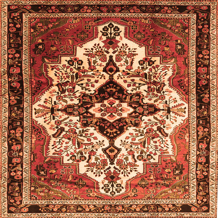 Serging Thickness of Persian Orange Traditional Rug, tr1274org