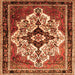 Serging Thickness of Persian Orange Traditional Rug, tr1274org