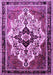 Machine Washable Persian Purple Traditional Area Rugs, wshtr1274pur