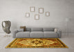 Machine Washable Persian Yellow Traditional Rug in a Living Room, wshtr1274yw