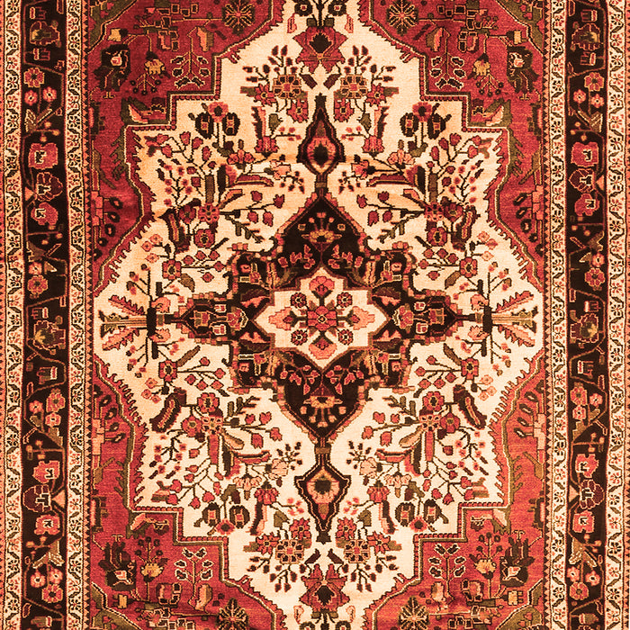 Serging Thickness of Machine Washable Persian Orange Traditional Area Rugs, wshtr1274org
