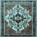 Square Persian Light Blue Traditional Rug, tr1274lblu