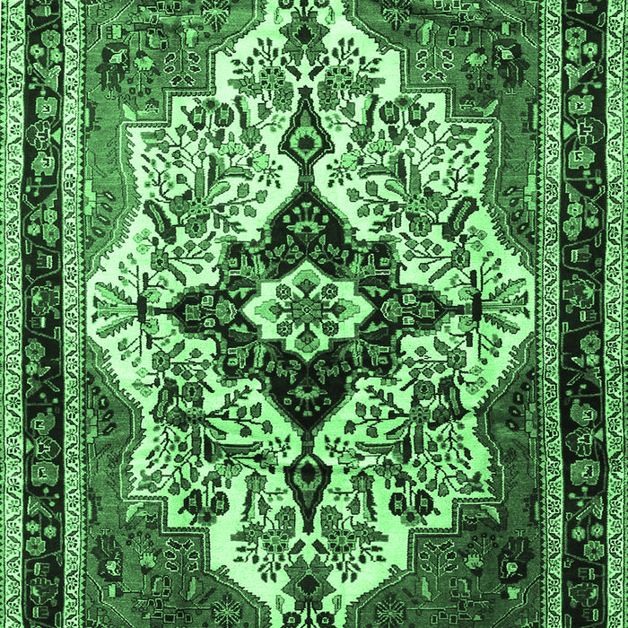 Machine Washable Persian Emerald Green Traditional Area Rugs, wshtr1274emgrn
