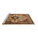 Sideview of Machine Washable Persian Brown Traditional Rug, wshtr1274brn