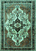 Machine Washable Persian Turquoise Traditional Area Rugs, wshtr1274turq