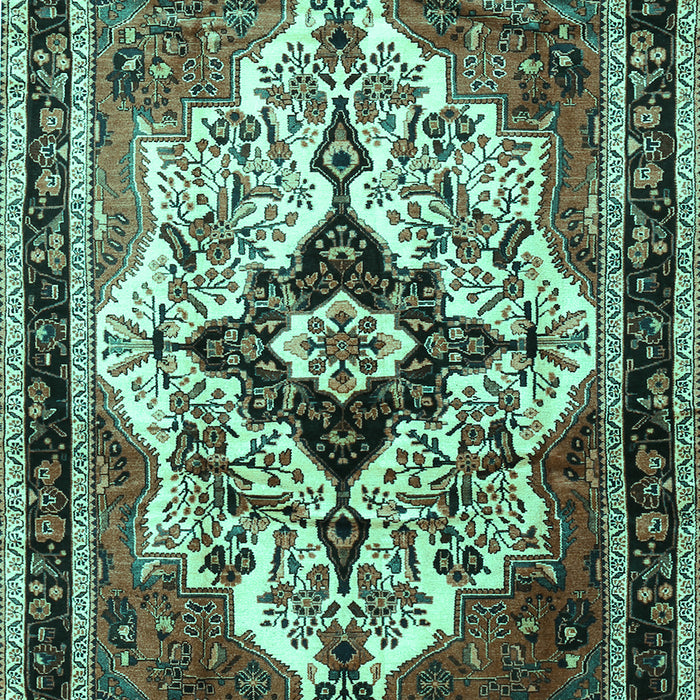 Machine Washable Persian Turquoise Traditional Area Rugs, wshtr1274turq