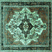 Square Persian Turquoise Traditional Rug, tr1274turq