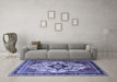 Machine Washable Persian Blue Traditional Rug in a Living Room, wshtr1274blu