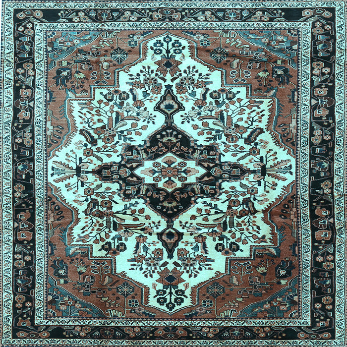Square Machine Washable Persian Light Blue Traditional Rug, wshtr1274lblu