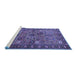 Sideview of Machine Washable Persian Blue Traditional Rug, wshtr1275blu