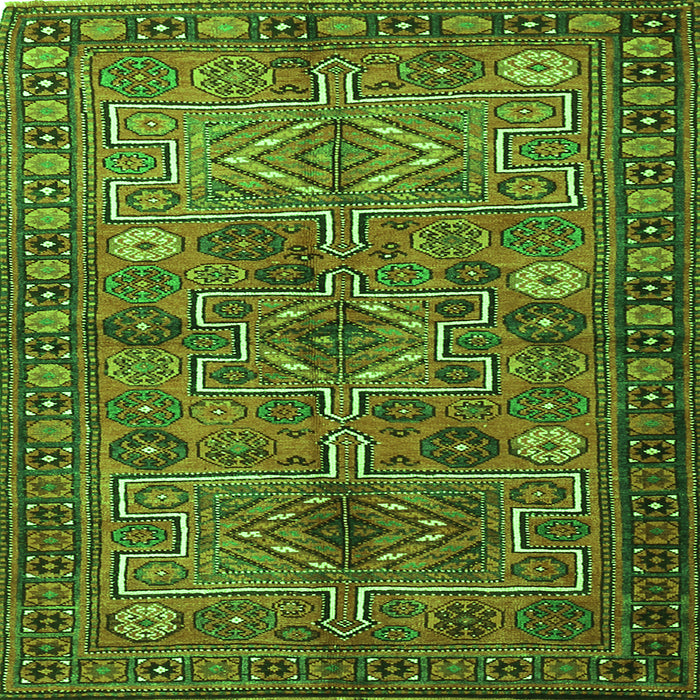 Serging Thickness of Persian Green Traditional Rug, tr1275grn
