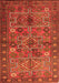 Serging Thickness of Machine Washable Persian Orange Traditional Area Rugs, wshtr1275org