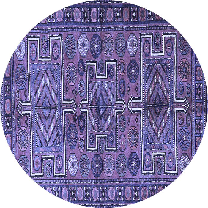 Round Persian Blue Traditional Rug, tr1275blu