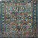 Square Machine Washable Persian Light Blue Traditional Rug, wshtr1275lblu