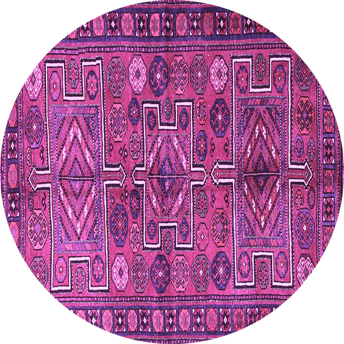 Round Machine Washable Persian Purple Traditional Area Rugs, wshtr1275pur