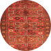 Machine Washable Persian Orange Traditional Area Rugs, wshtr1275org