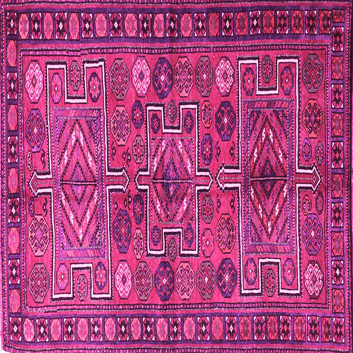 Square Machine Washable Persian Pink Traditional Rug, wshtr1275pnk