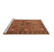 Sideview of Machine Washable Persian Brown Traditional Rug, wshtr1275brn