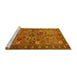 Sideview of Machine Washable Persian Yellow Traditional Rug, wshtr1275yw