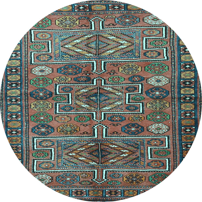 Round Persian Light Blue Traditional Rug, tr1275lblu